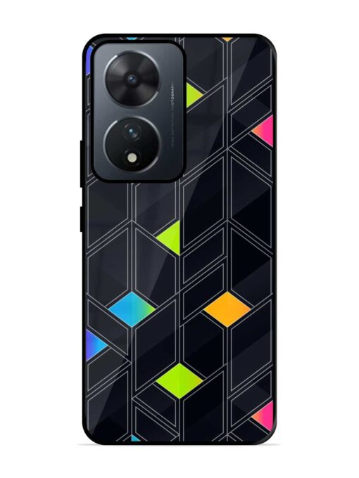 Abstract Mosaic Seamless Glossy Metal Phone Cover for Vivo T2 (5G)