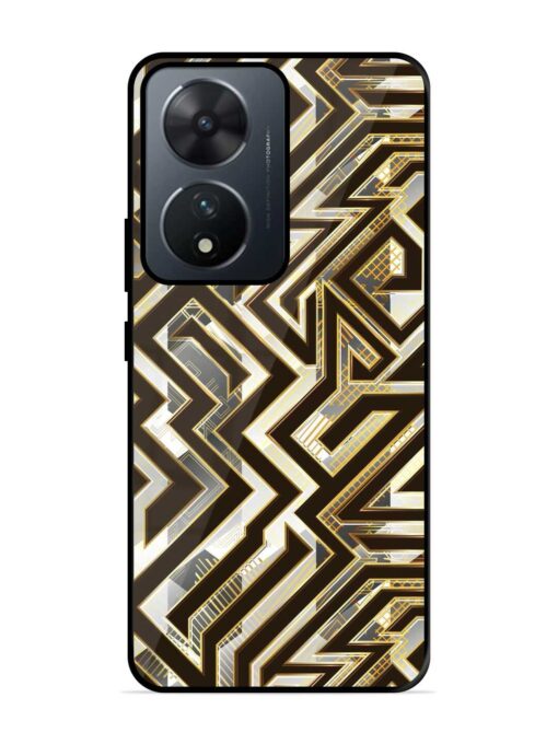 Technology Geometric Seamless Glossy Metal Phone Cover for Vivo T2 (5G) Zapvi