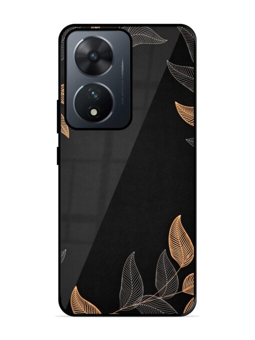 Foliage Art Glossy Metal Phone Cover for Vivo T2 (5G)