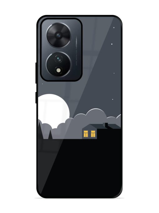 Full Moon Vector Art Glossy Metal Phone Cover for Vivo T2 (5G)