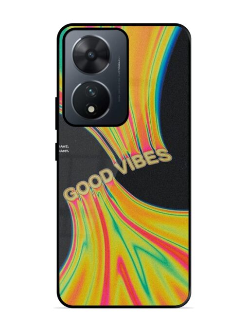 Good Vibes Glossy Metal Phone Cover for Vivo T2 (5G)