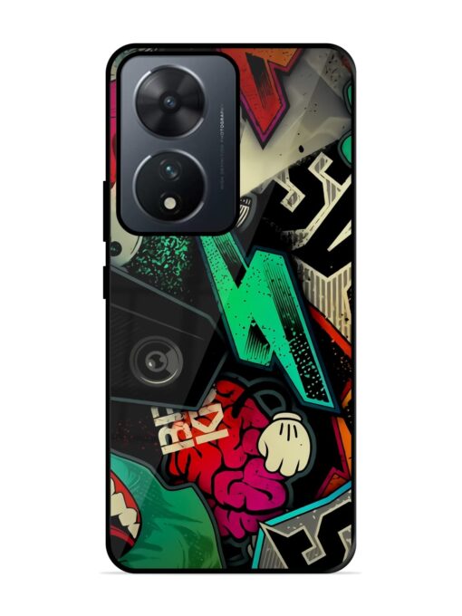 Graffiti Art Glossy Metal Phone Cover for Vivo T2 (5G)