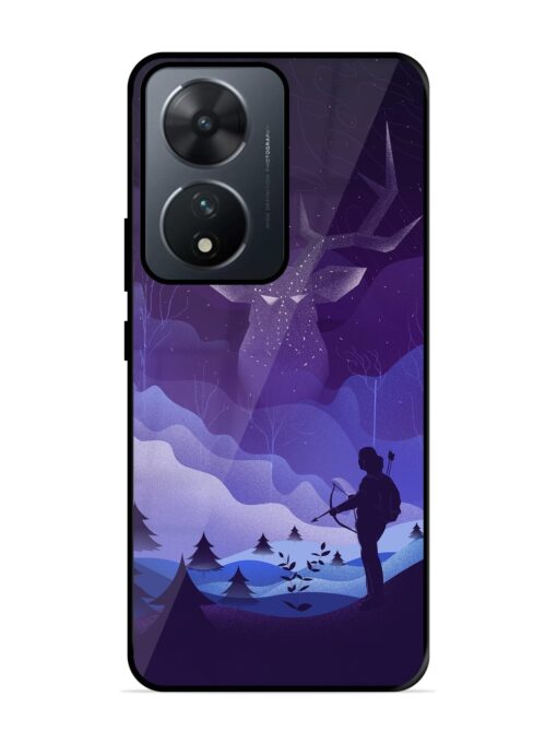 Deer Forest River Glossy Metal Phone Cover for Vivo T2 (5G)