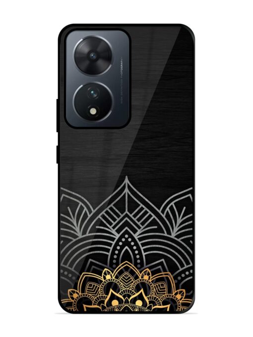 Decorative Golden Pattern Glossy Metal Phone Cover for Vivo T2 (5G)