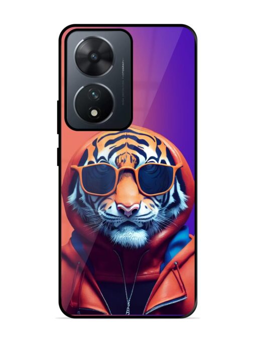 Tiger Animation Glossy Metal Phone Cover for Vivo T2 (5G) Zapvi