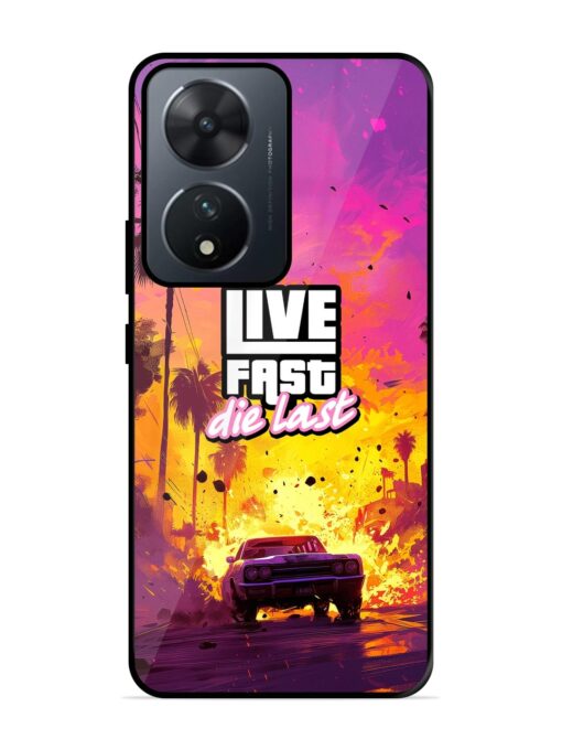 Live Fast Glossy Metal Phone Cover for Vivo T2 (5G)