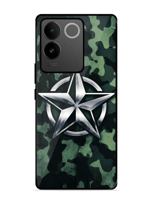 Indian Army Star Design Glossy Metal Phone Cover for Vivo T2 Pro (5G) Zapvi