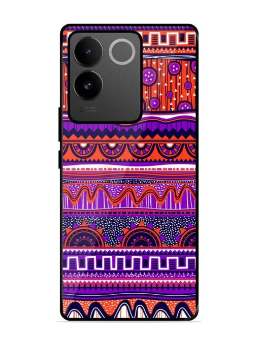 Ethnic Seamless Pattern Glossy Metal TPU Phone Cover for Vivo T2 Pro (5G) Zapvi