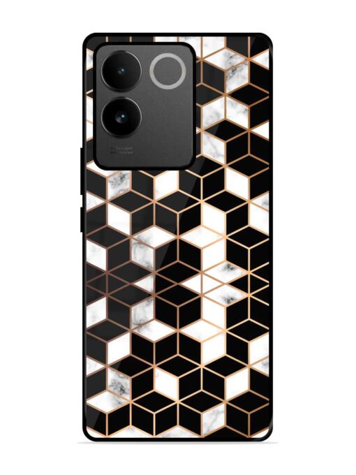 Vector Marble Texture Glossy Metal Phone Cover for Vivo T2 Pro (5G) Zapvi