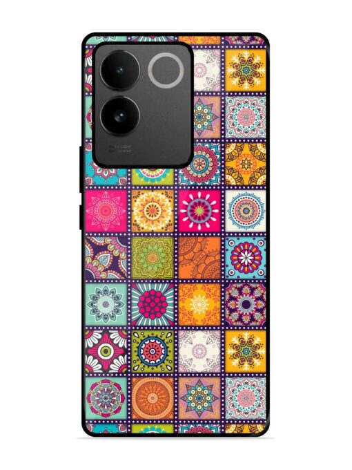 Seamless Pattern Vintage Glossy Metal Phone Cover for Vivo T2 Pro (5G) Zapvi