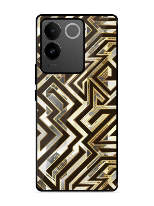 Technology Geometric Seamless Glossy Metal Phone Cover for Vivo T2 Pro (5G) Zapvi