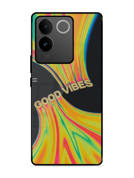 Good Vibes Glossy Metal Phone Cover for Vivo T2 Pro (5G) Zapvi