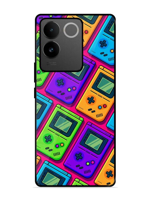 Game Seamless Pattern Glossy Metal Phone Cover for Vivo T2 Pro (5G) Zapvi