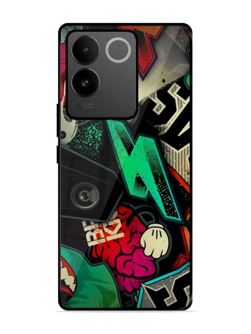 Graffiti Art Glossy Metal Phone Cover for Vivo T2 Pro (5G) Zapvi