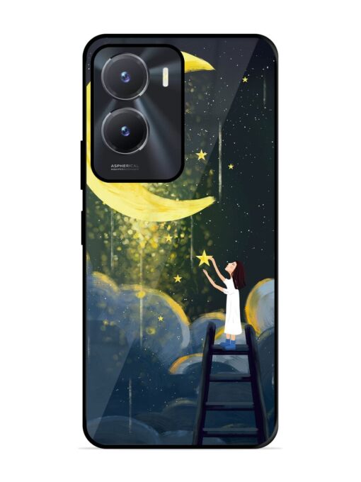 Moonlight Healing Night Illustration Glossy Metal TPU Phone Cover for Vivo T2X (5G)