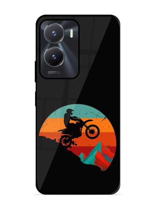 Mountain Bike Glossy Metal Phone Cover for Vivo T2X (5G)