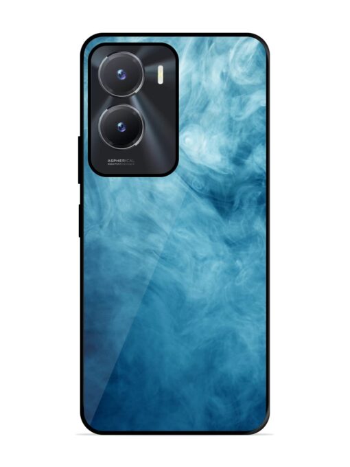 Blue Smoke Art Glossy Metal Phone Cover for Vivo T2X (5G)