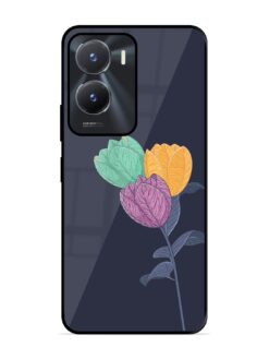 Flower Vector Glossy Metal Phone Cover for Vivo T2X (5G)