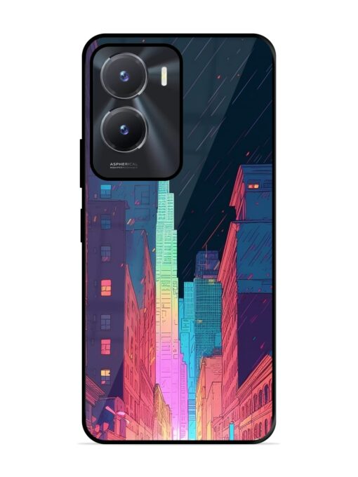 Minimal City Art Glossy Metal Phone Cover for Vivo T2X (5G)