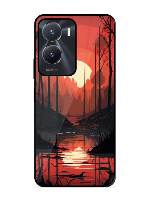 Natural Landscape Glossy Metal Phone Cover for Vivo T2X (5G)