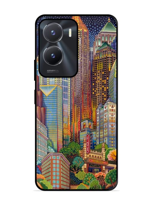 Cityscapes Art Glossy Metal Phone Cover for Vivo T2X (5G)