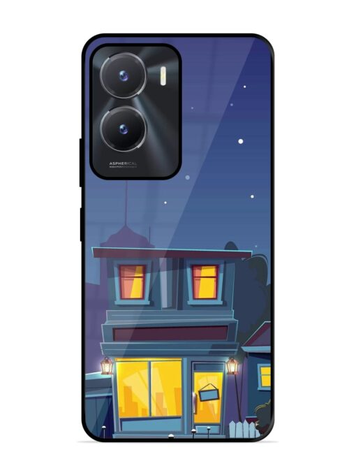 Vector Night House Glossy Metal Phone Cover for Vivo T2X (5G)