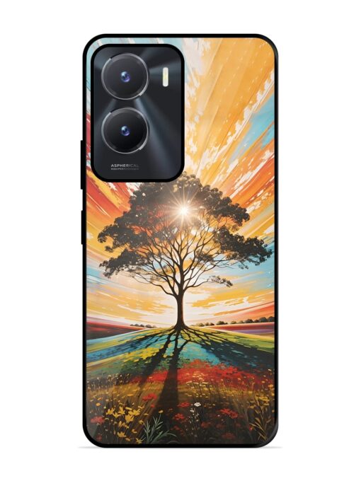 Abstract Tree Colorful Art Glossy Metal Phone Cover for Vivo T2X (5G) Zapvi