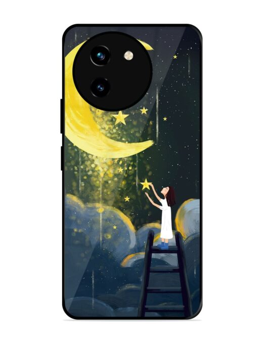 Moonlight Healing Night Illustration Glossy Metal TPU Phone Cover for Vivo T3X (5G) Zapvi