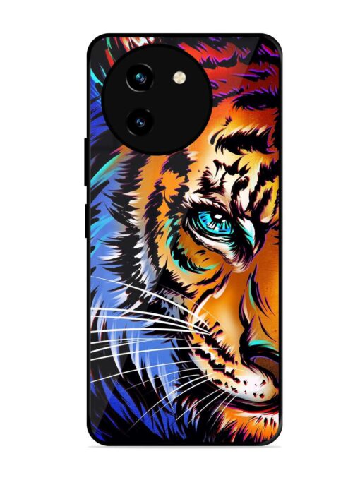 Colorful Lion Art Glossy Metal Phone Cover for Vivo T3X (5G) Zapvi