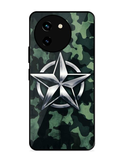 Indian Army Star Design Glossy Metal Phone Cover for Vivo T3X (5G) Zapvi