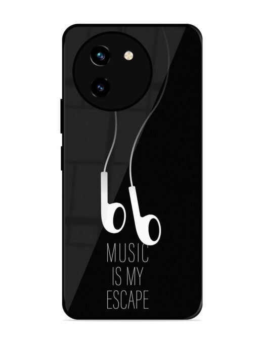 Music Is My Escape Glossy Metal Phone Cover for Vivo T3X (5G) Zapvi