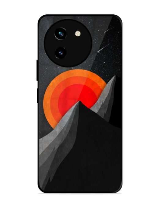 Black Mountain Glossy Metal Phone Cover for Vivo T3X (5G) Zapvi