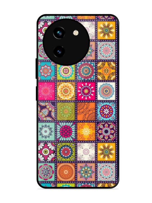 Seamless Pattern Vintage Glossy Metal Phone Cover for Vivo T3X (5G) Zapvi