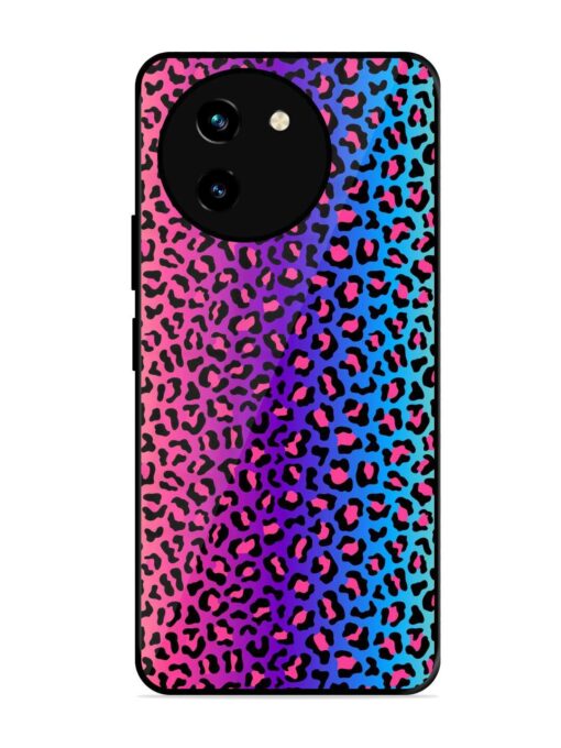 Colorful Leopard Seamless Glossy Metal Phone Cover for Vivo T3X (5G) Zapvi