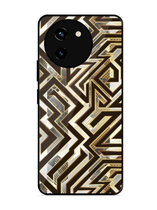 Technology Geometric Seamless Glossy Metal Phone Cover for Vivo T3X (5G)