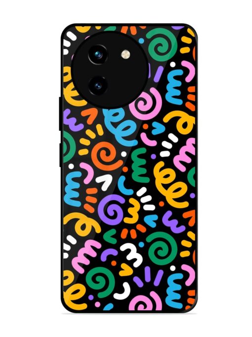 Colorful Seamless Vector Glossy Metal Phone Cover for Vivo T3X (5G) Zapvi