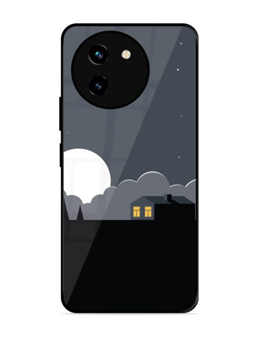 Full Moon Vector Art Glossy Metal Phone Cover for Vivo T3X (5G) Zapvi