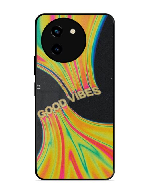 Good Vibes Glossy Metal Phone Cover for Vivo T3X (5G) Zapvi