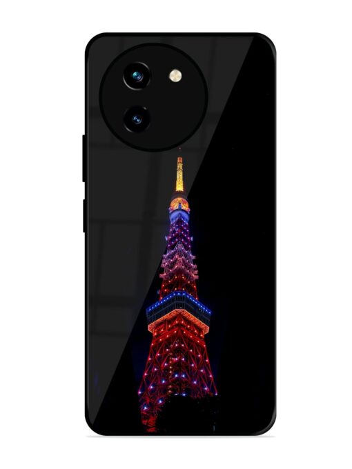 Eiffel Tower Night View Glossy Metal Phone Cover for Vivo T3X (5G) Zapvi