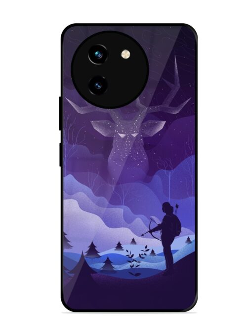 Deer Forest River Glossy Metal Phone Cover for Vivo T3X (5G) Zapvi