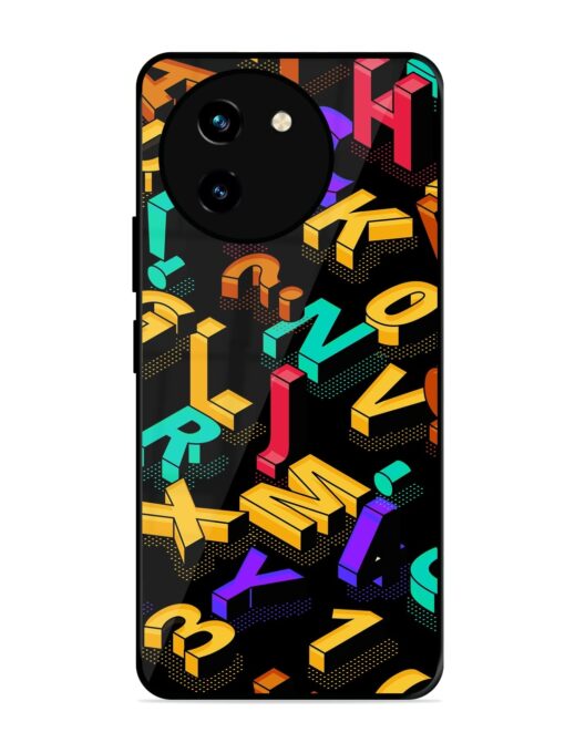 Seamless Pattern With Letters Glossy Metal Phone Cover for Vivo T3X (5G) Zapvi