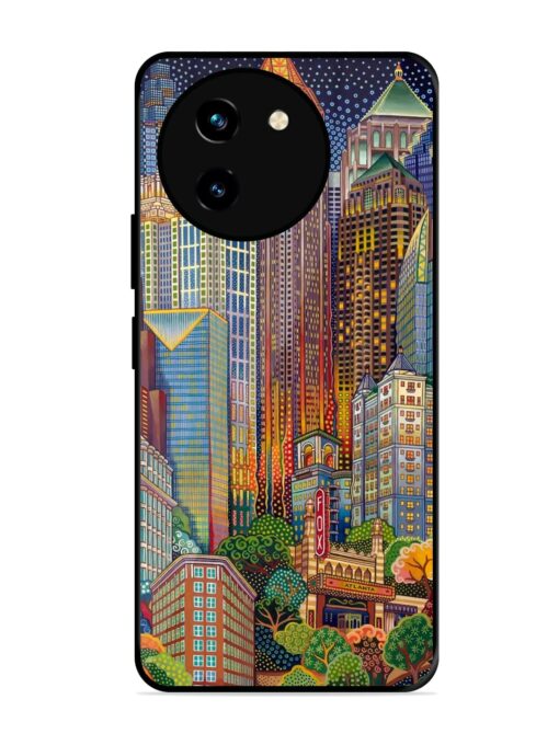 Cityscapes Art Glossy Metal Phone Cover for Vivo T3X (5G) Zapvi