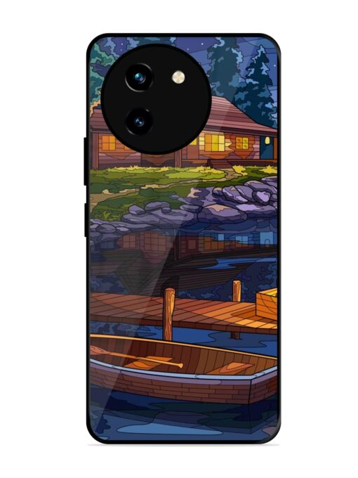 Village Night Scene Glossy Metal Phone Cover for Vivo T3X (5G)