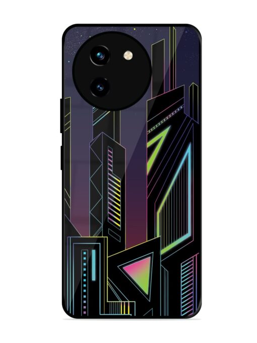 Neon Dreamscape Glossy Metal Phone Cover for Vivo T3X (5G) Zapvi