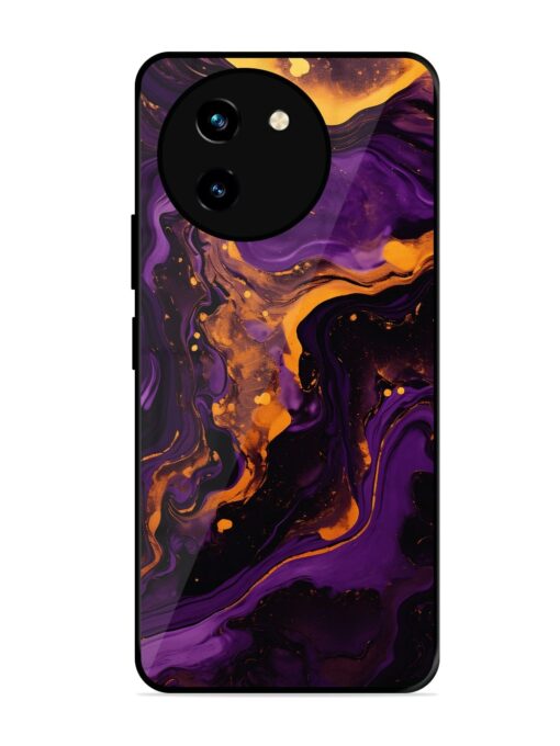 Painting Of A Purple Glossy Metal Phone Cover for Vivo T3X (5G) Zapvi