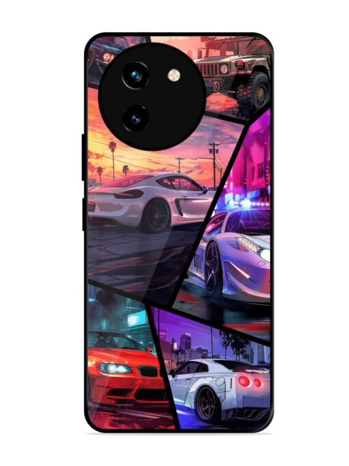 Ride In Pixels Glossy Metal Phone Cover for Vivo T3X (5G) Zapvi