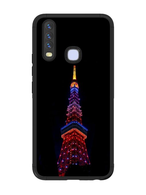 Eiffel Tower Night View Glossy Metal Phone Cover for Vivo U10 Zapvi