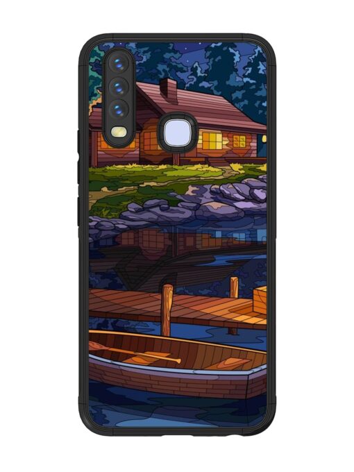 Village Night Scene Glossy Metal Phone Cover for Vivo U10 Zapvi