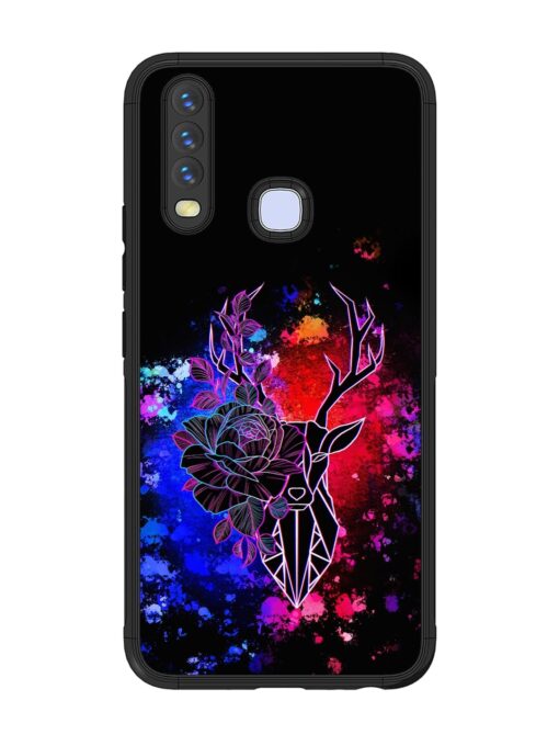 Floral Deer Art Glossy Metal Phone Cover for Vivo U10 Zapvi