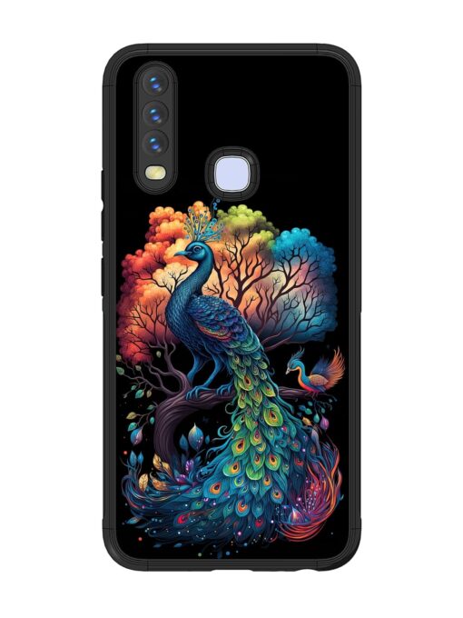 Peacock Tree Art Glossy Metal Phone Cover for Vivo U10 Zapvi